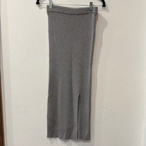 Zara Silver Knit Pencil Skirt